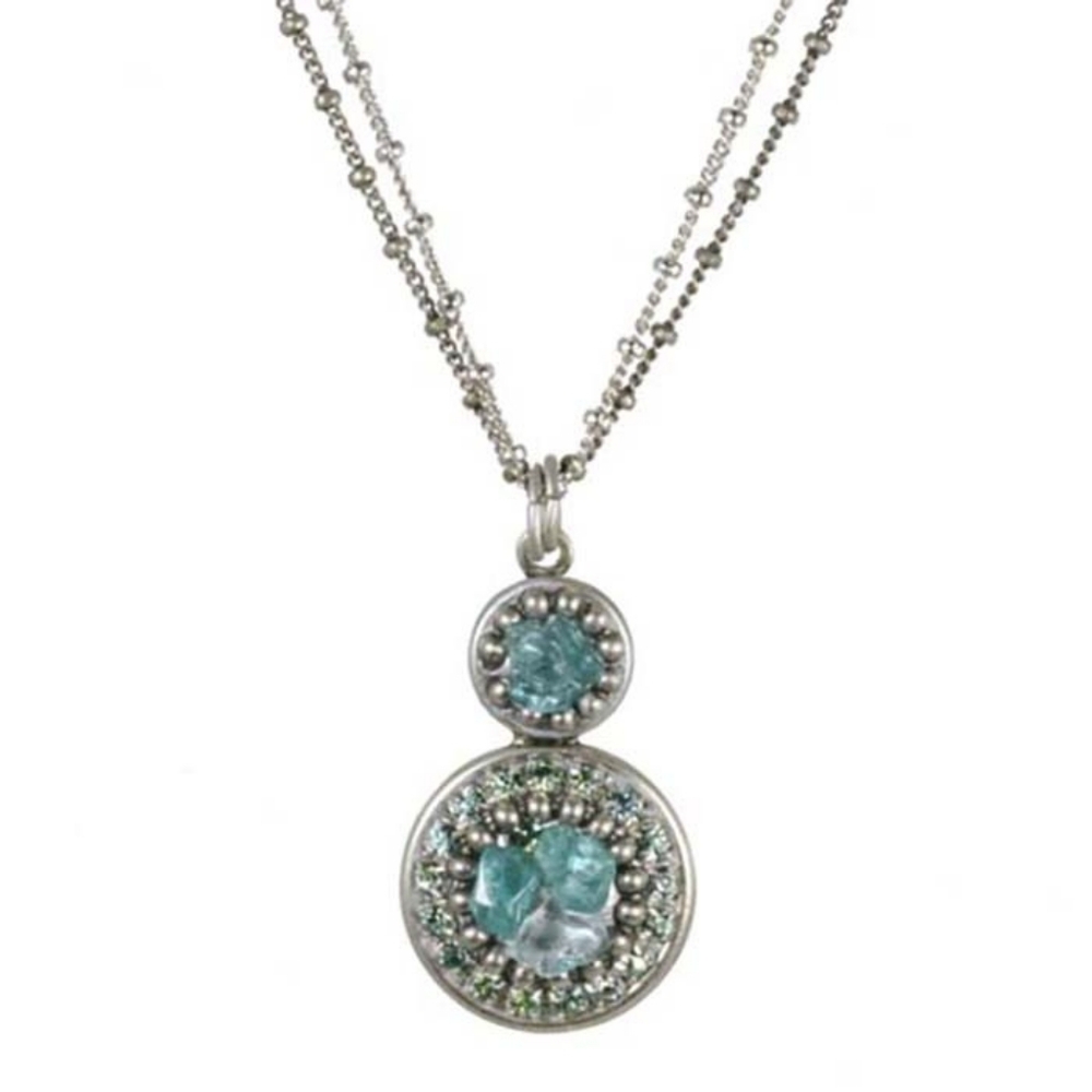 Michal Golan Aquamarine Double Circle Necklace